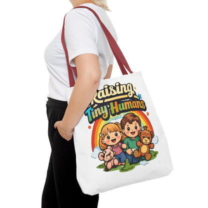 👜 Raising Tiny Humans Tote Bag – Cute Mom Life Carry-All