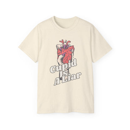 Un-Valentine Your Wardrobe: The Edgy "Cupid Is A Liar" Retro T-Shirt Collection