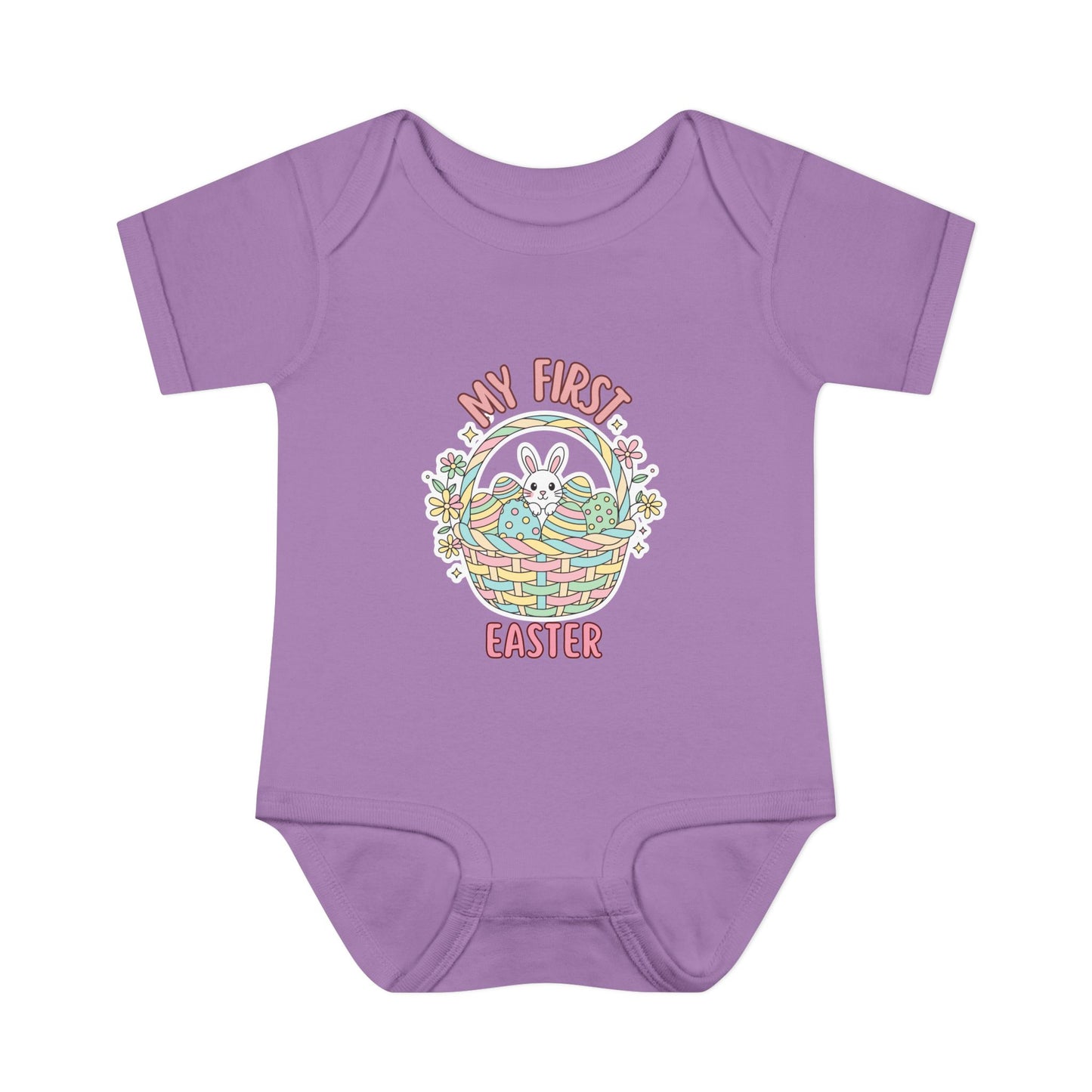 My First Easter Baby Bodysuit – Bunny Basket Onesie, Infant Easter Outfit, Newborn First Easter Gift, Spring Baby Clothes