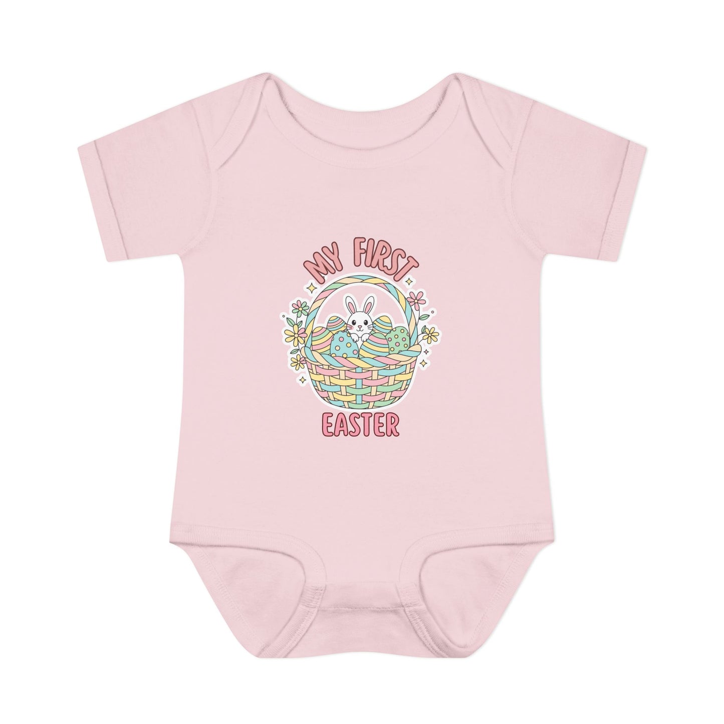 My First Easter Baby Bodysuit – Bunny Basket Onesie, Infant Easter Outfit, Newborn First Easter Gift, Spring Baby Clothes