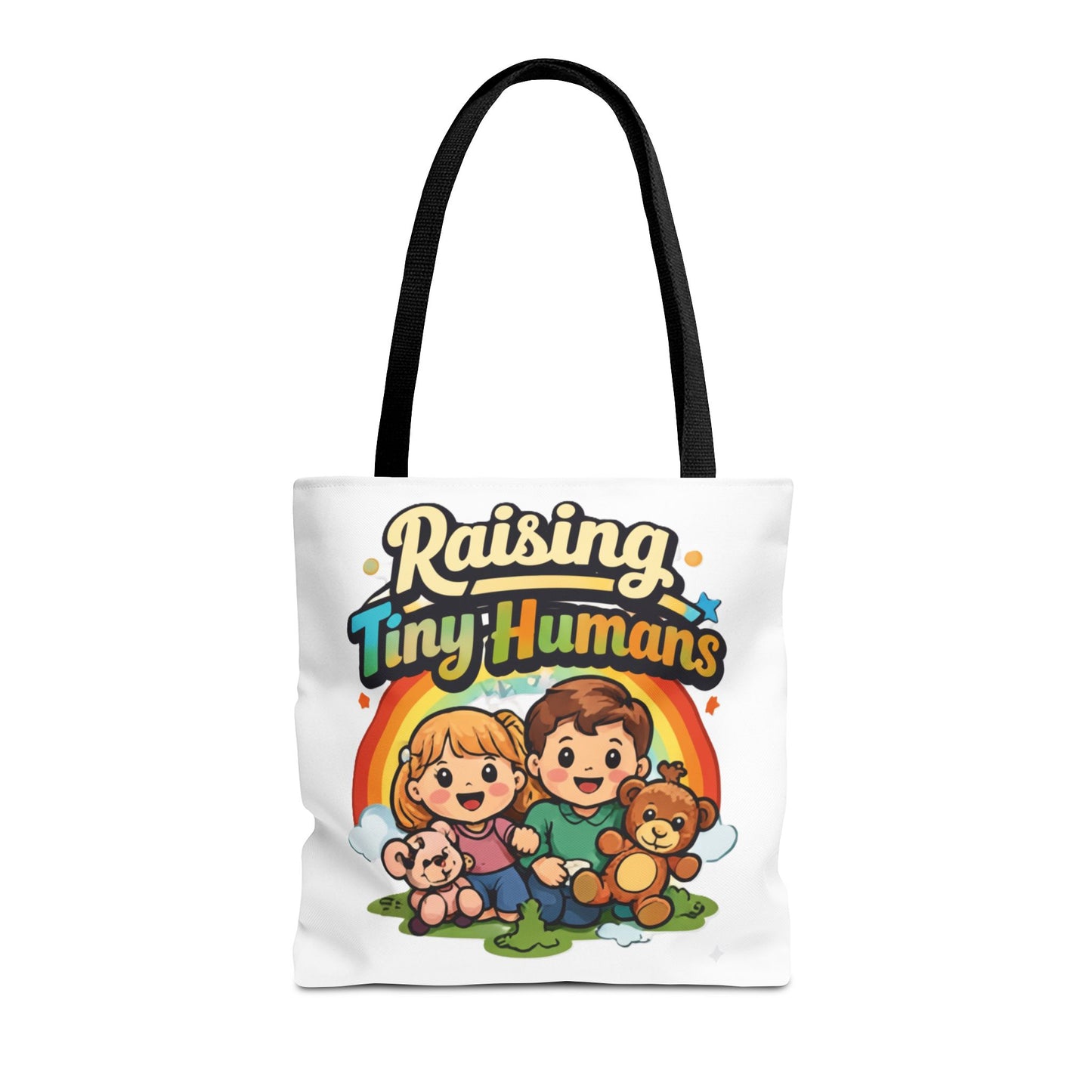 👜 Raising Tiny Humans Tote Bag – Cute Mom Life Carry-All