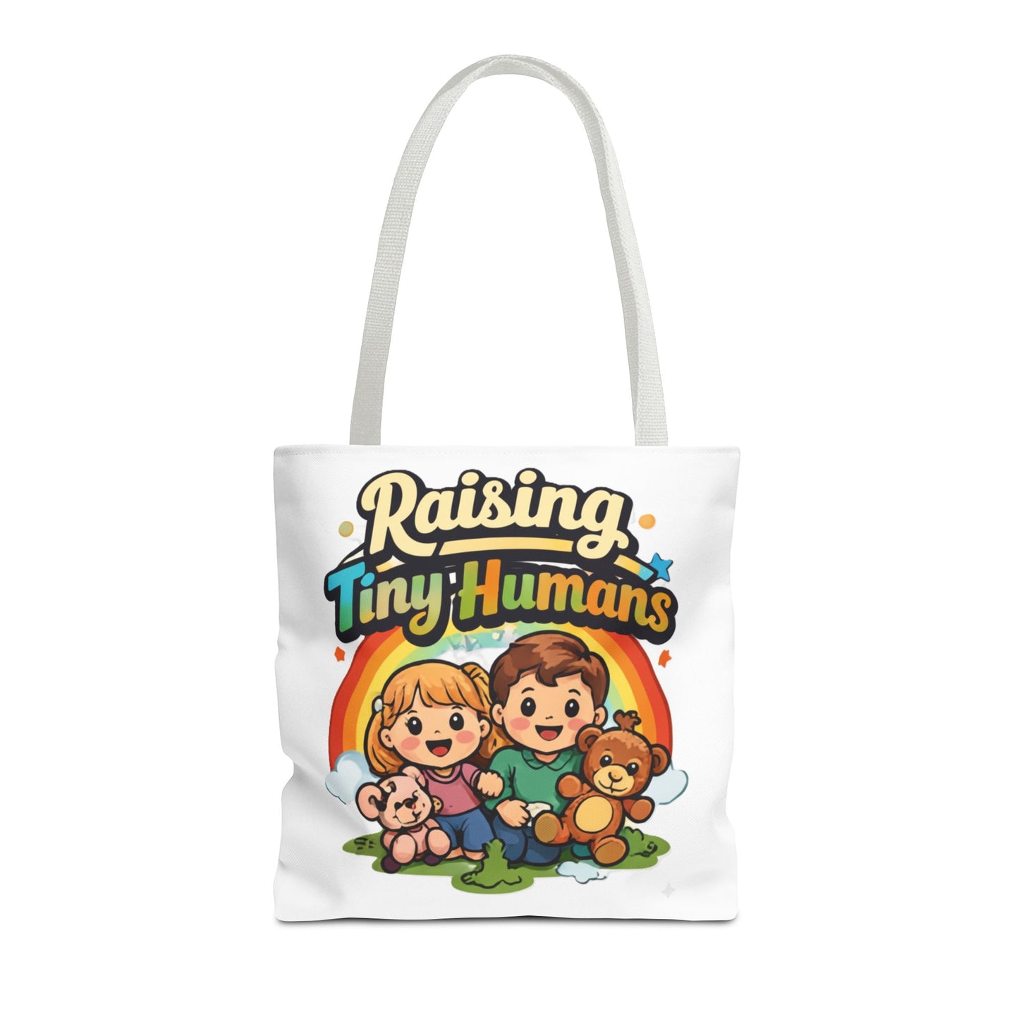 👜 Raising Tiny Humans Tote Bag – Cute Mom Life Carry-All