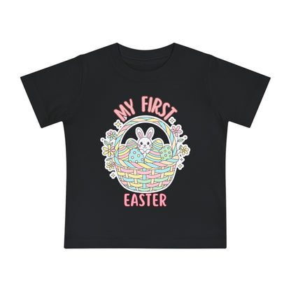 My First Easter Baby Shirt – Bunny Basket Infant Tee, Cute First Easter Outfit, Spring Baby Clothes