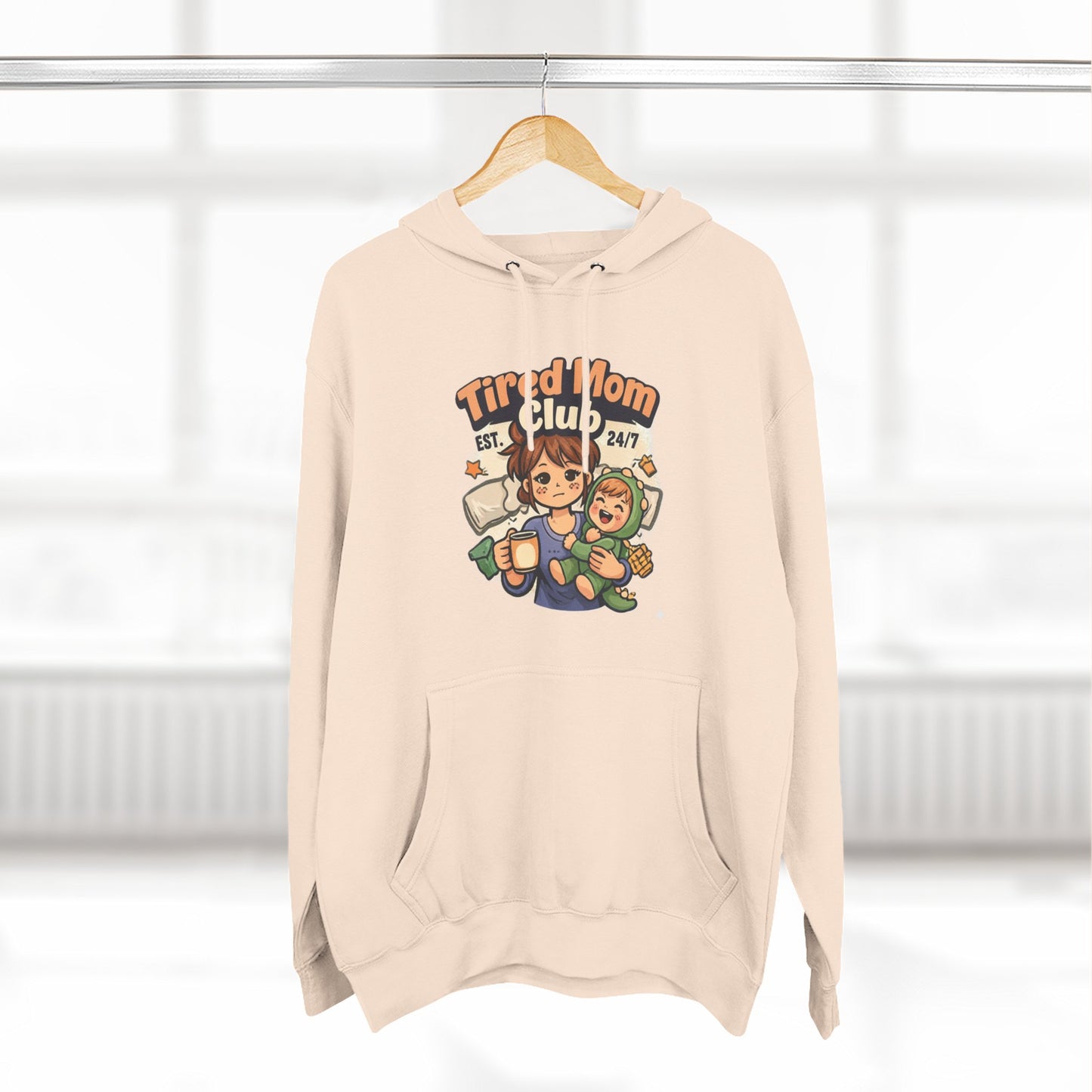 Tired Mom Club Hoodie - Cozy Mom Life Sweatshirt for Coffee-Powered Moms