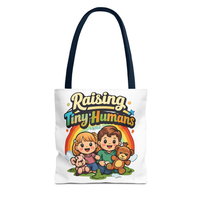 👜 Raising Tiny Humans Tote Bag – Cute Mom Life Carry-All