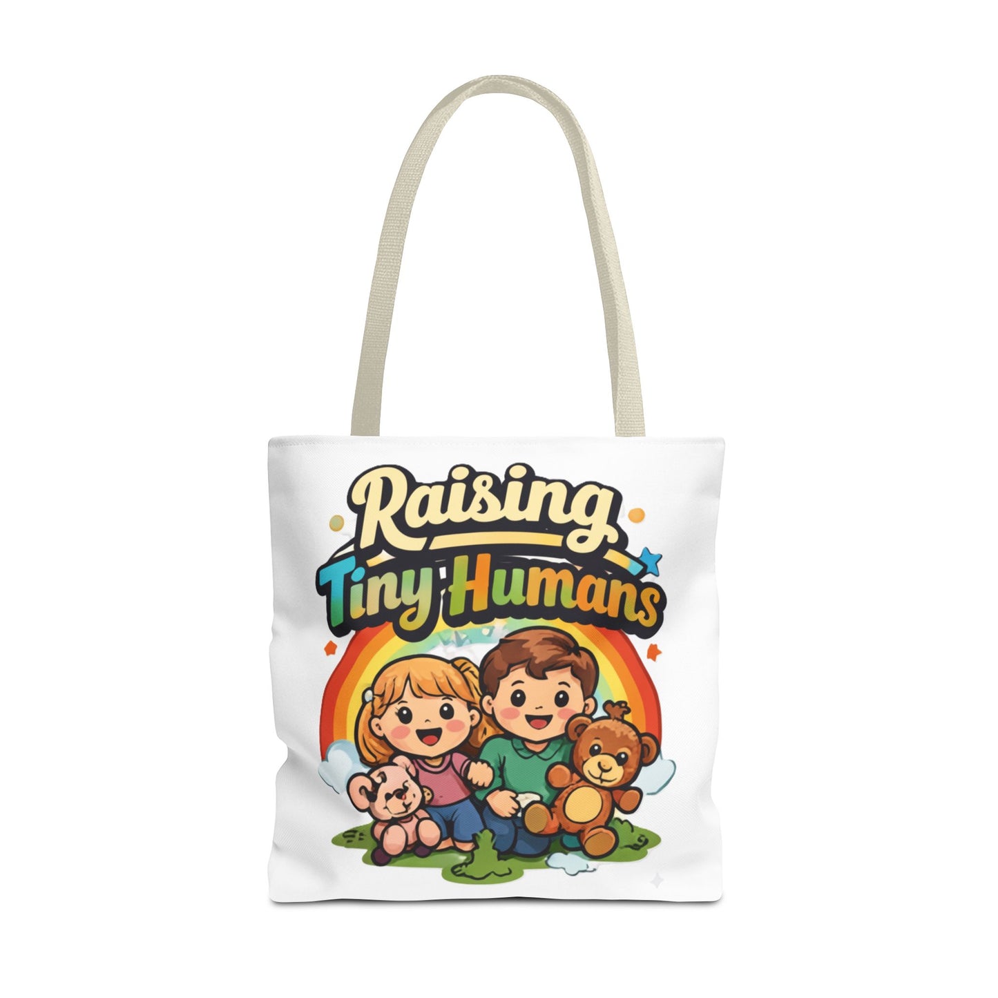 👜 Raising Tiny Humans Tote Bag – Cute Mom Life Carry-All