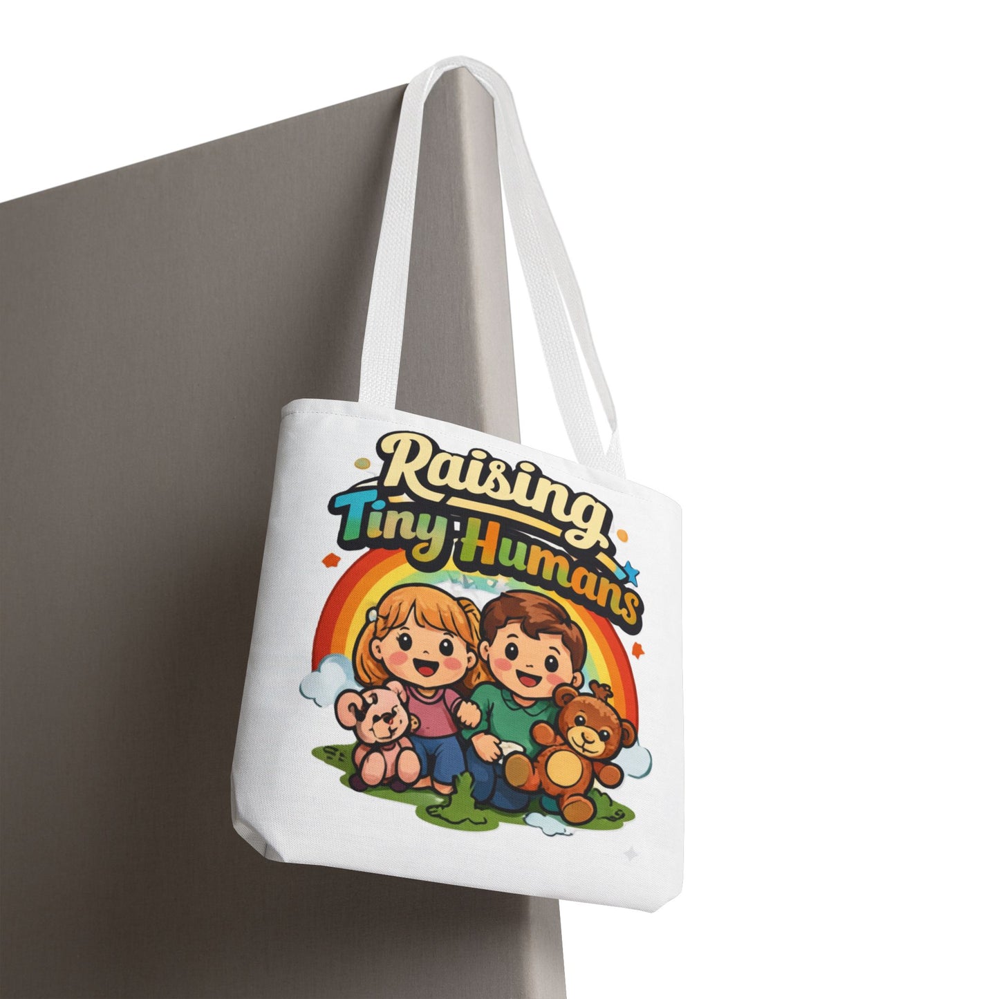 👜 Raising Tiny Humans Tote Bag – Cute Mom Life Carry-All