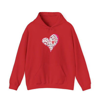 Valentine Heart Hoodie – Cozy Love Doodle Pullover for Everyday Comfort