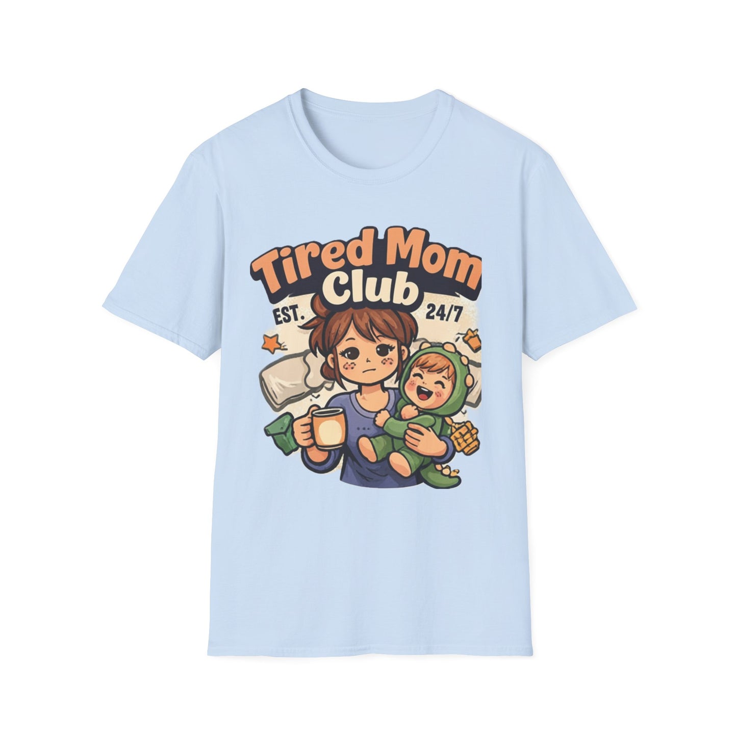Tired Mom Club T-Shirt – Soft Mom Life Tee for Coffee-Powered Moms