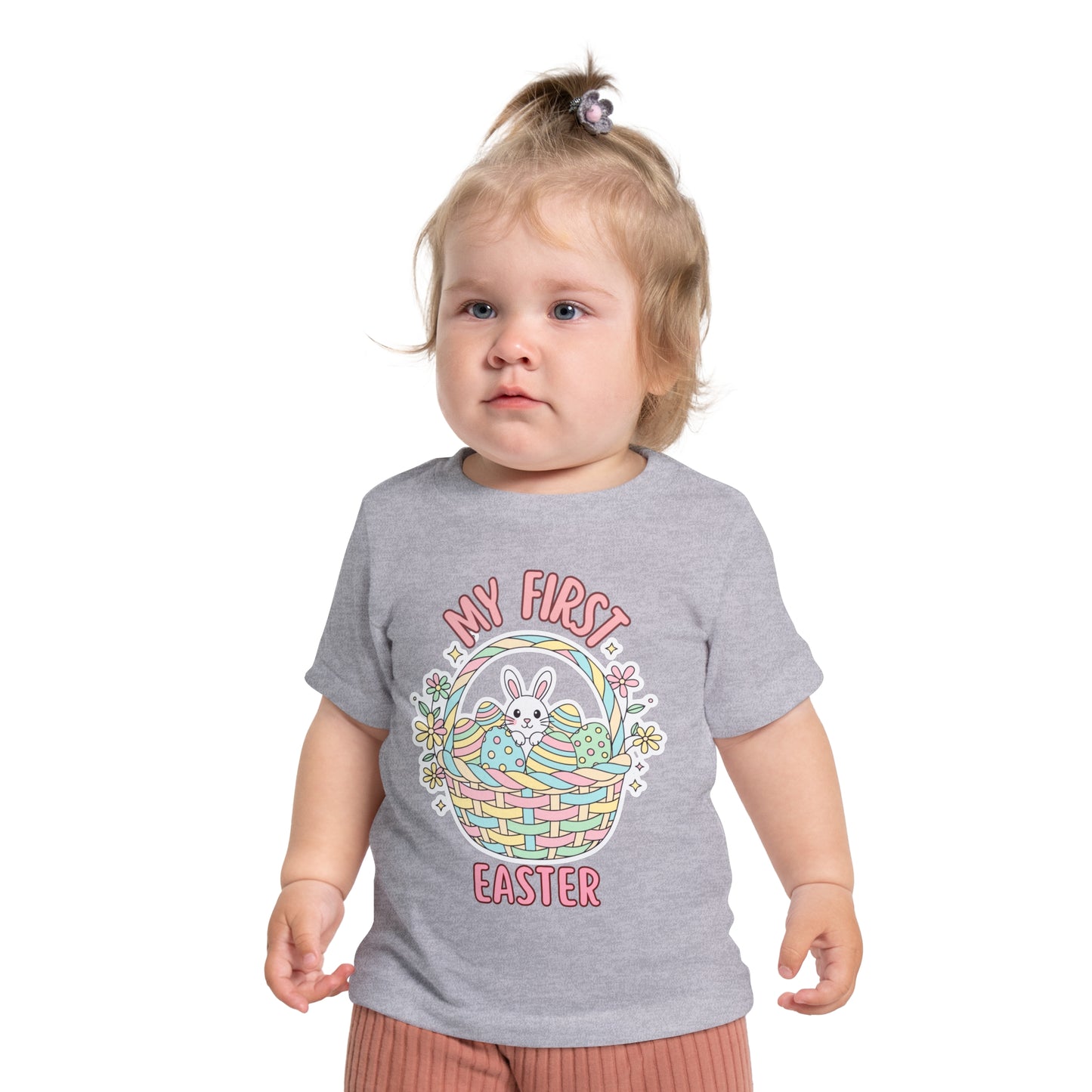 My First Easter Baby Shirt – Bunny Basket Infant Tee, Cute First Easter Outfit, Spring Baby Clothes