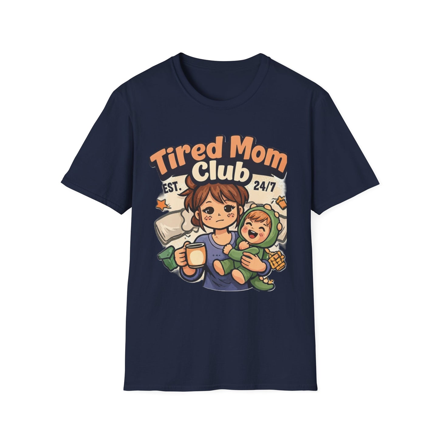 Tired Mom Club T-Shirt – Soft Mom Life Tee for Coffee-Powered Moms