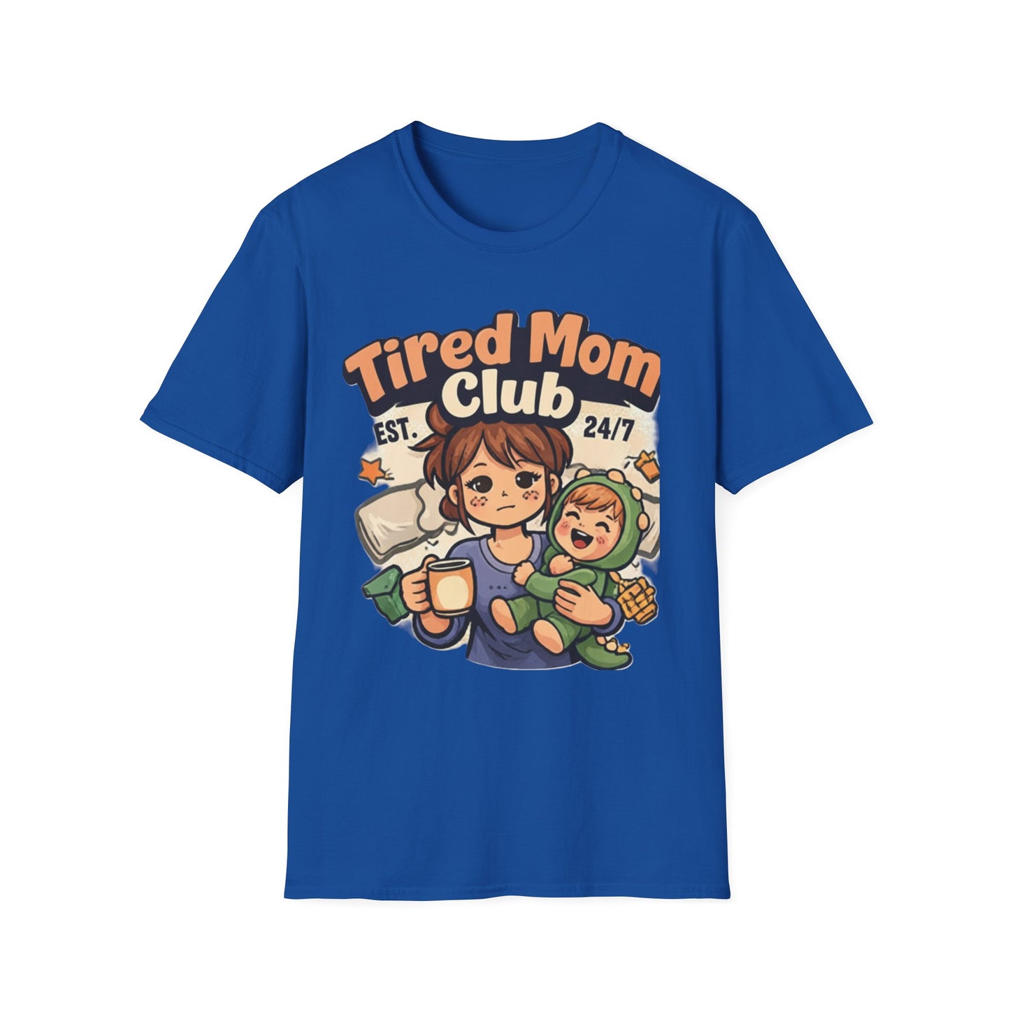 Tired Mom Club T-Shirt – Soft Mom Life Tee for Coffee-Powered Moms