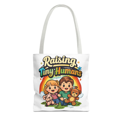 👜 Raising Tiny Humans Tote Bag – Cute Mom Life Carry-All