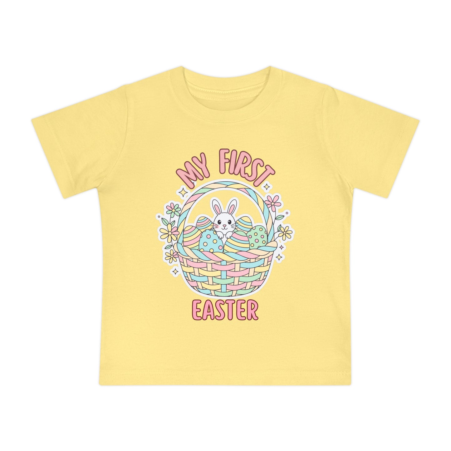 My First Easter Baby Shirt – Bunny Basket Infant Tee, Cute First Easter Outfit, Spring Baby Clothes