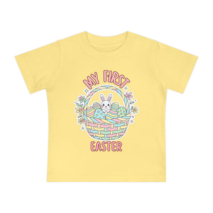 My First Easter Baby Shirt – Bunny Basket Infant Tee, Cute First Easter Outfit, Spring Baby Clothes