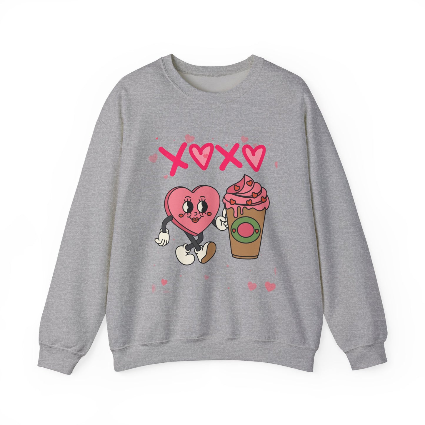 Fuel Your Heart: The Retro "XOXO" Coffee Lover’s Sweatshirt