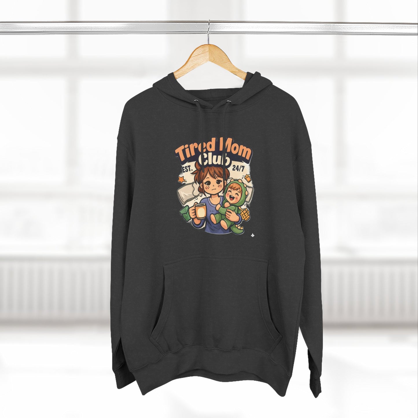 Tired Mom Club Hoodie - Cozy Mom Life Sweatshirt for Coffee-Powered Moms