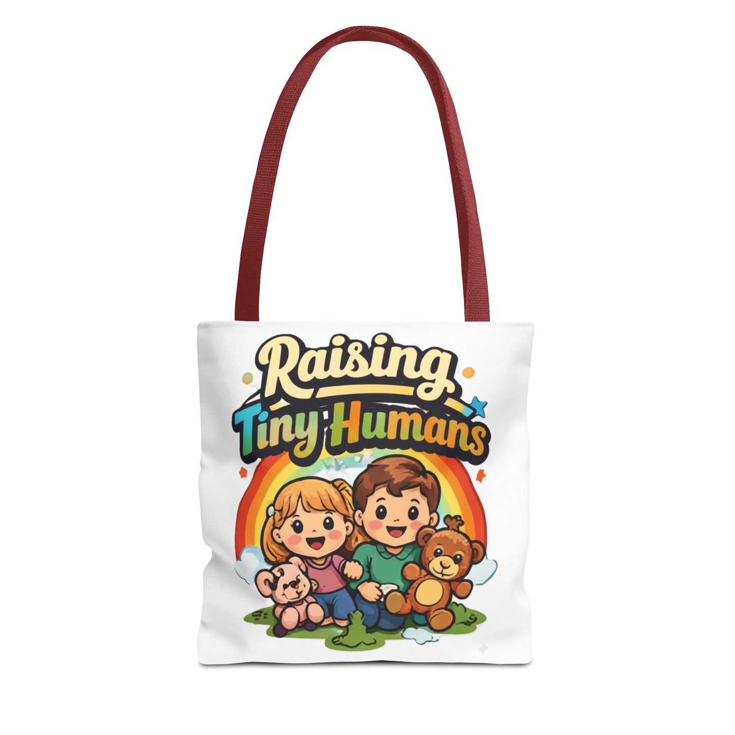 👜 Raising Tiny Humans Tote Bag – Cute Mom Life Carry-All