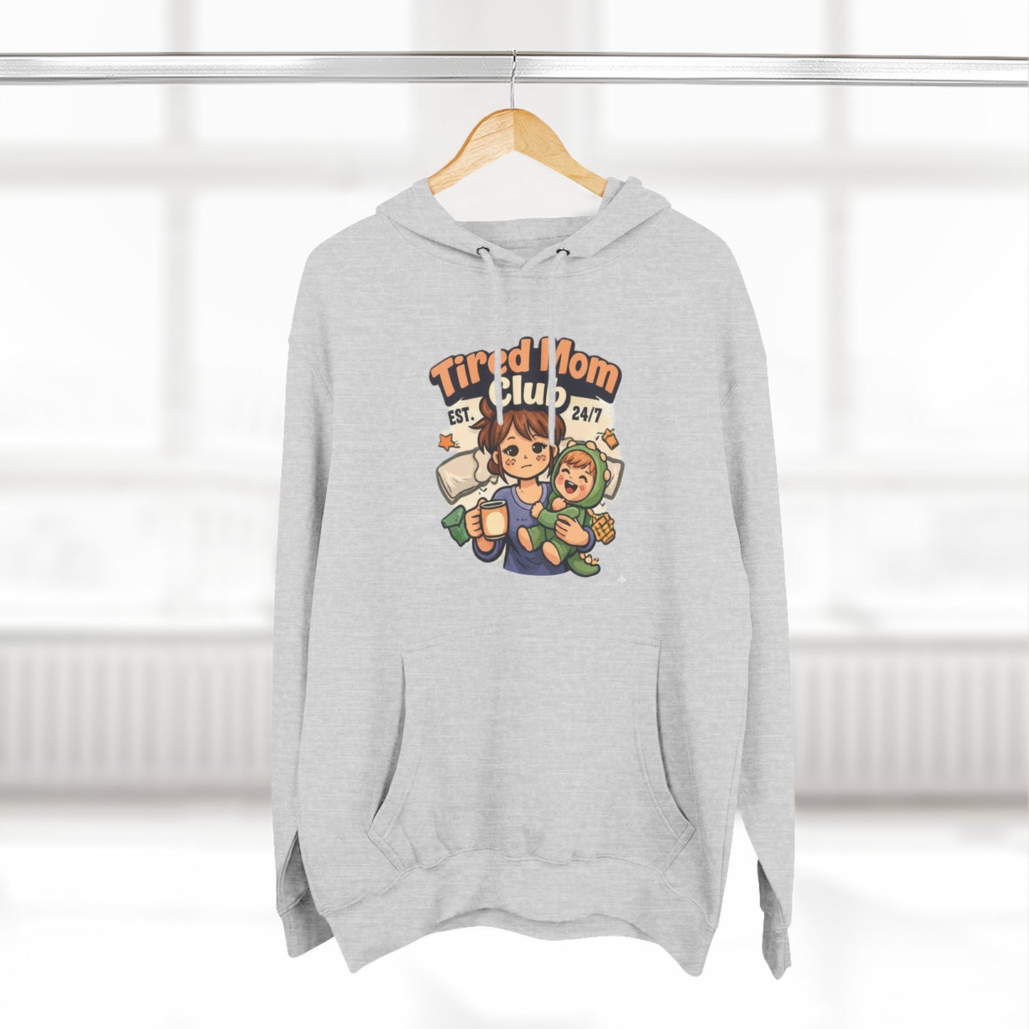 Tired Mom Club Hoodie - Cozy Mom Life Sweatshirt for Coffee-Powered Moms