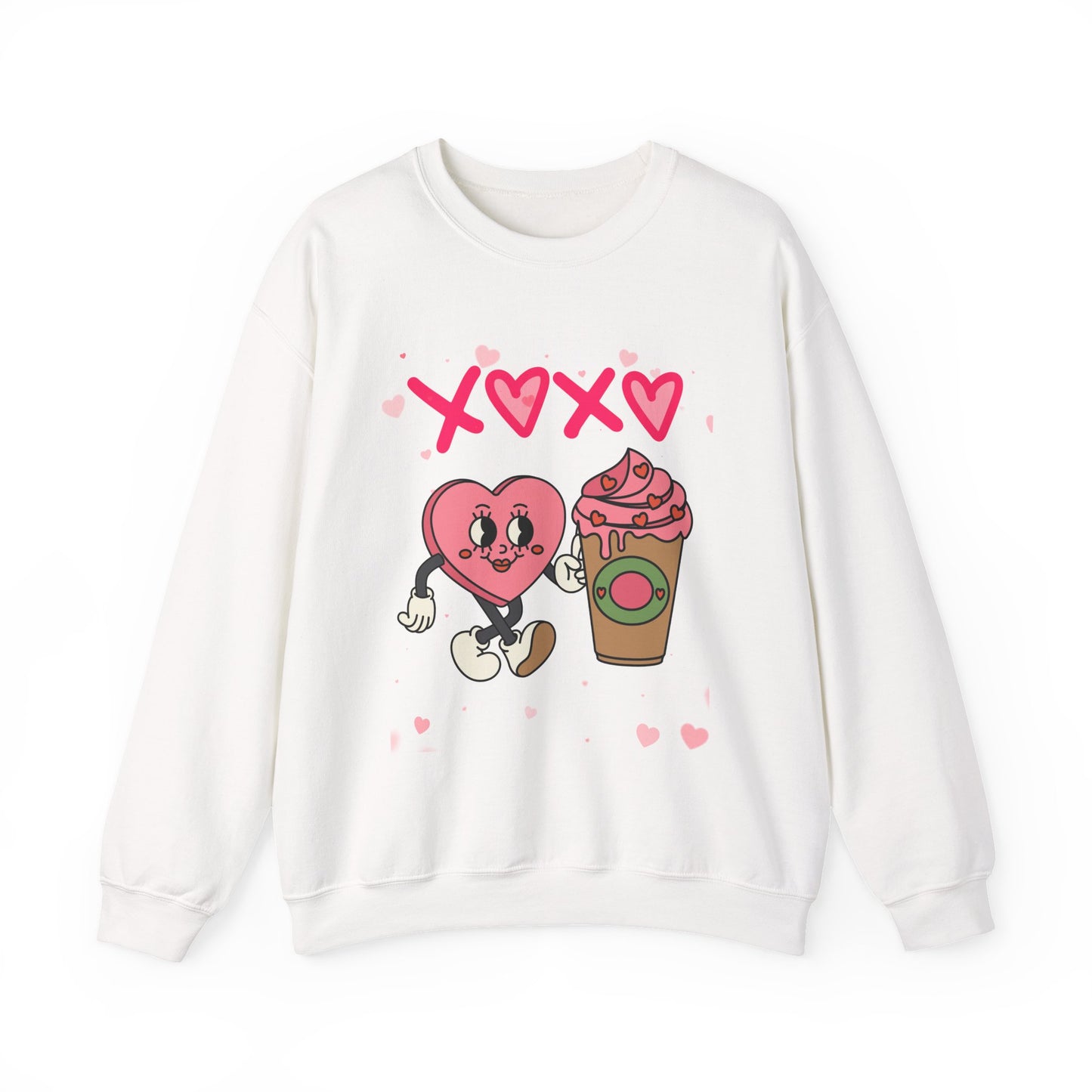 Fuel Your Heart: The Retro "XOXO" Coffee Lover’s Sweatshirt