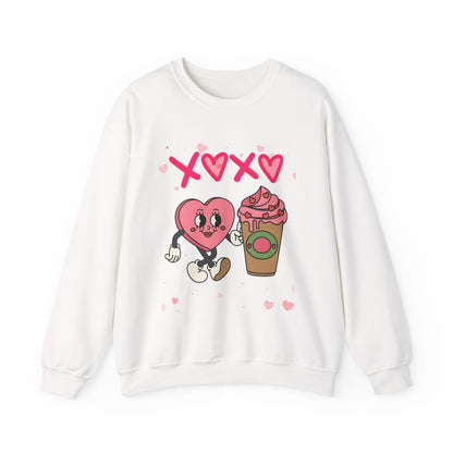 Fuel Your Heart: The Retro "XOXO" Coffee Lover’s Sweatshirt
