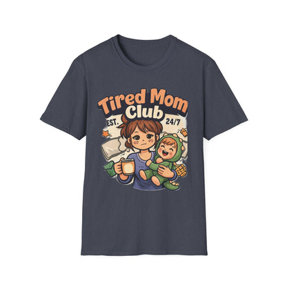 Tired Mom Club T-Shirt – Soft Mom Life Tee for Coffee-Powered Moms