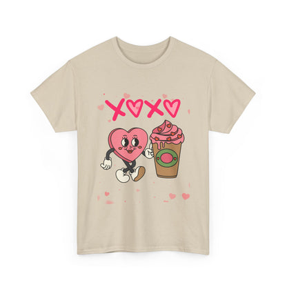 A Latte Love: The Retro "XOXO" Coffee Lover’s Valentine T-Shirt