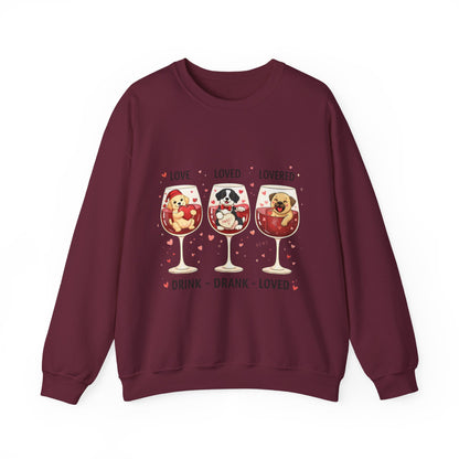 Fall in Puppy Love This Valentine's Day: The Ultimate Dog & Wine Lover’s Sweatshirt