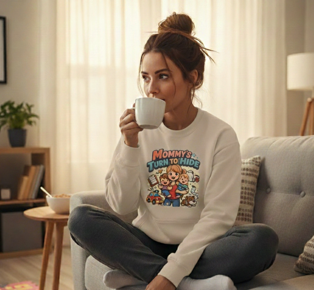 Mommy’s Turn to Hide – Cozy Sweatshirt for Tired Moms