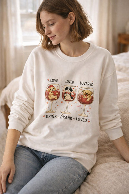 Fall in Puppy Love This Valentine's Day: The Ultimate Dog & Wine Lover’s Sweatshirt