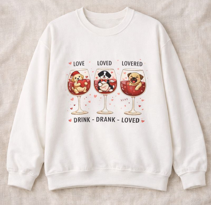 Fall in Puppy Love This Valentine's Day: The Ultimate Dog & Wine Lover’s Sweatshirt
