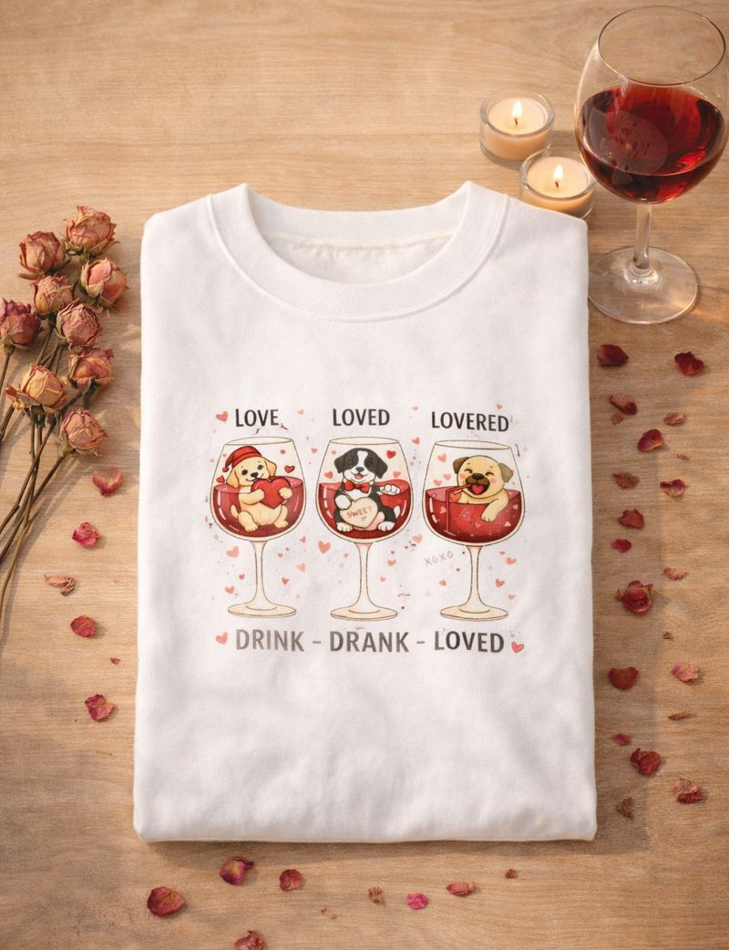 Fall in Puppy Love This Valentine's Day: The Ultimate Dog & Wine Lover’s Sweatshirt