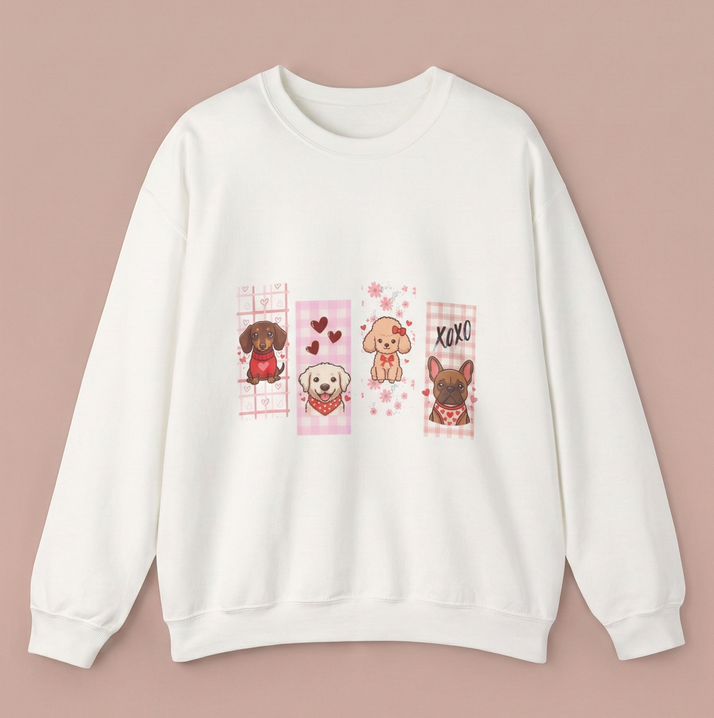 A Gallery of Puppy Love: The "Four-Friend" Valentine's Gallery Sweatshirt