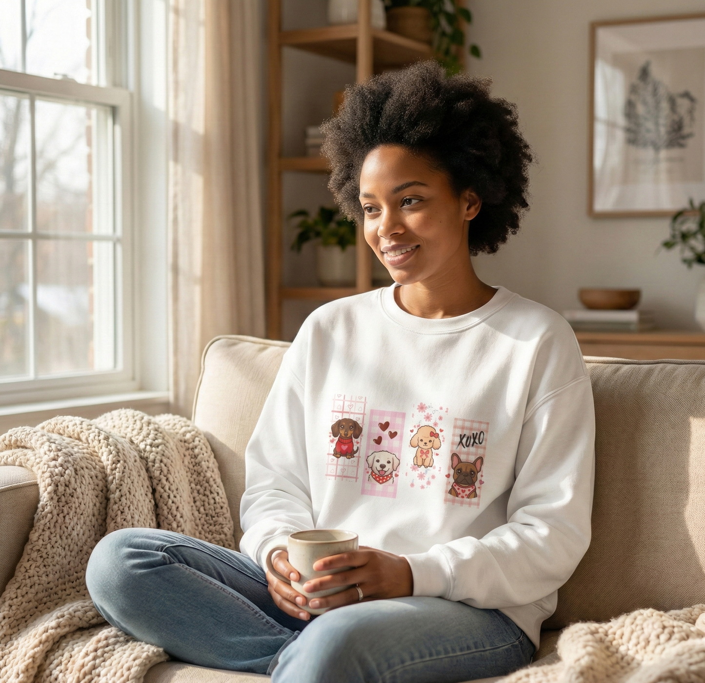 A Gallery of Puppy Love: The "Four-Friend" Valentine's Gallery Sweatshirt