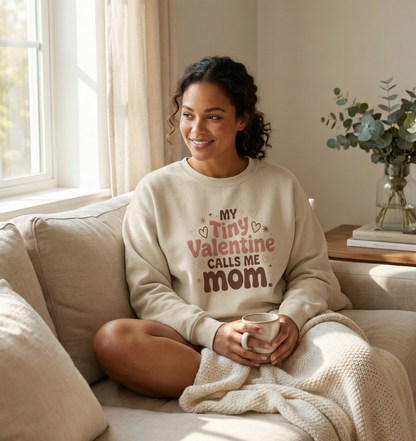 Celebrate the Sweetest Connection: The "Tiny Valentine" Mom Sweatshirt