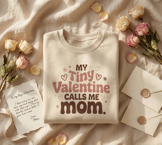Celebrate the Sweetest Connection: The "Tiny Valentine" Mom Sweatshirt