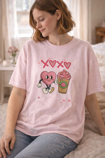 A Latte Love: The Retro "XOXO" Coffee Lover’s Valentine T-Shirt