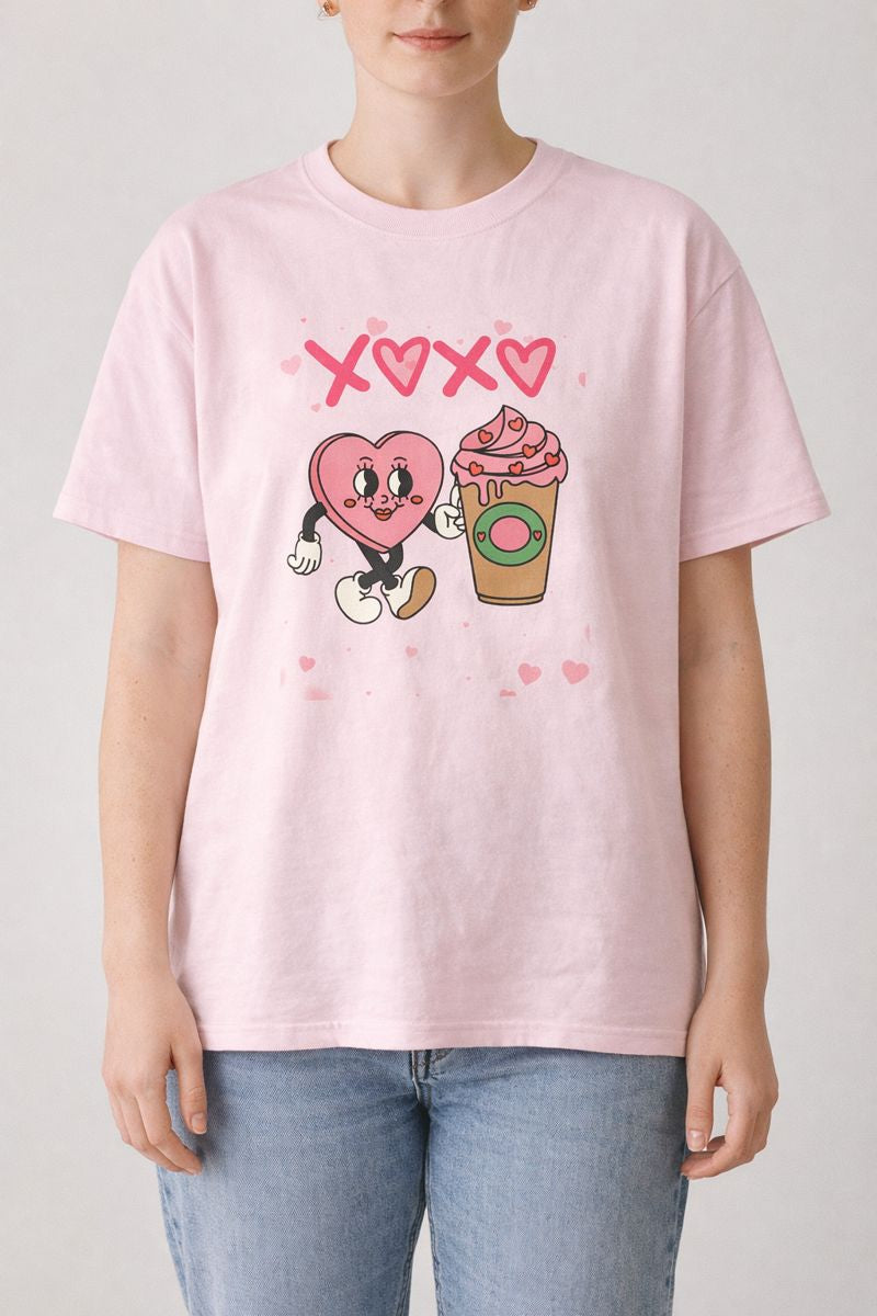 A Latte Love: The Retro "XOXO" Coffee Lover’s Valentine T-Shirt