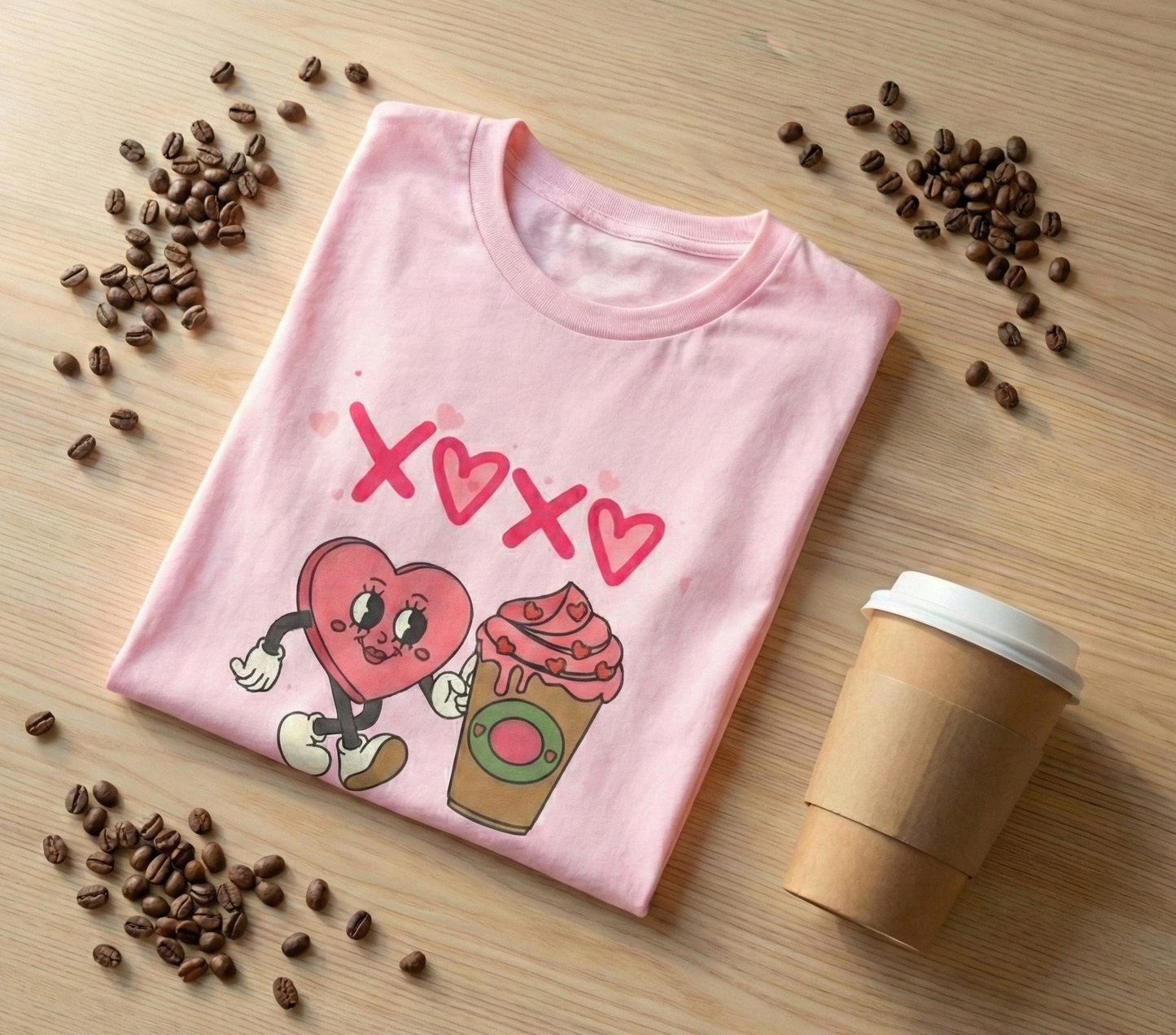 A Latte Love: The Retro "XOXO" Coffee Lover’s Valentine T-Shirt