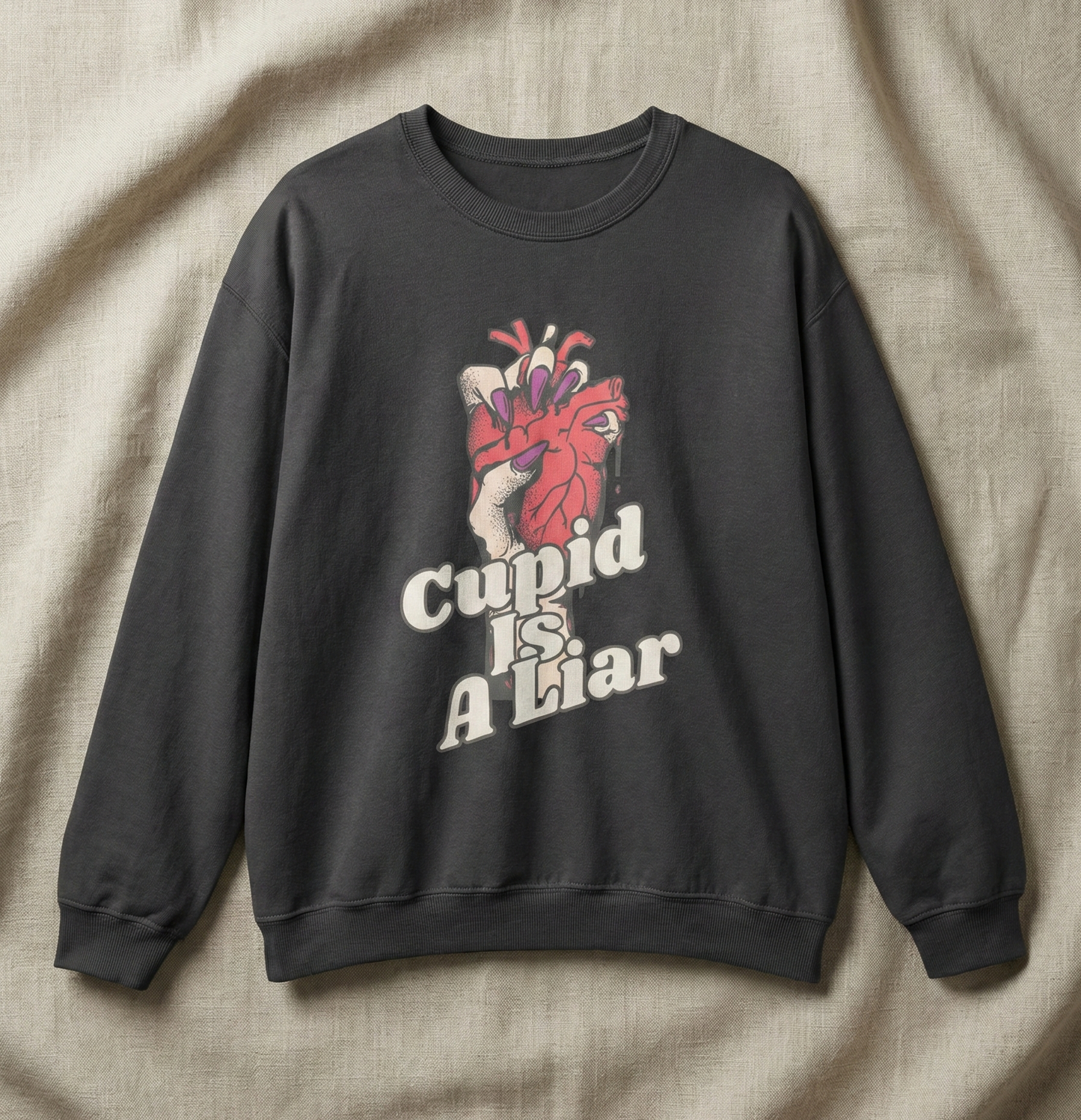 Ditch the Roses, Speak Your Truth: The "Cupid Is A Liar" Anti-Valentine Sweatshirt