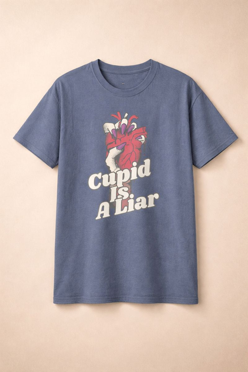 Un-Valentine Your Wardrobe: The Edgy "Cupid Is A Liar" Retro T-Shirt Collection
