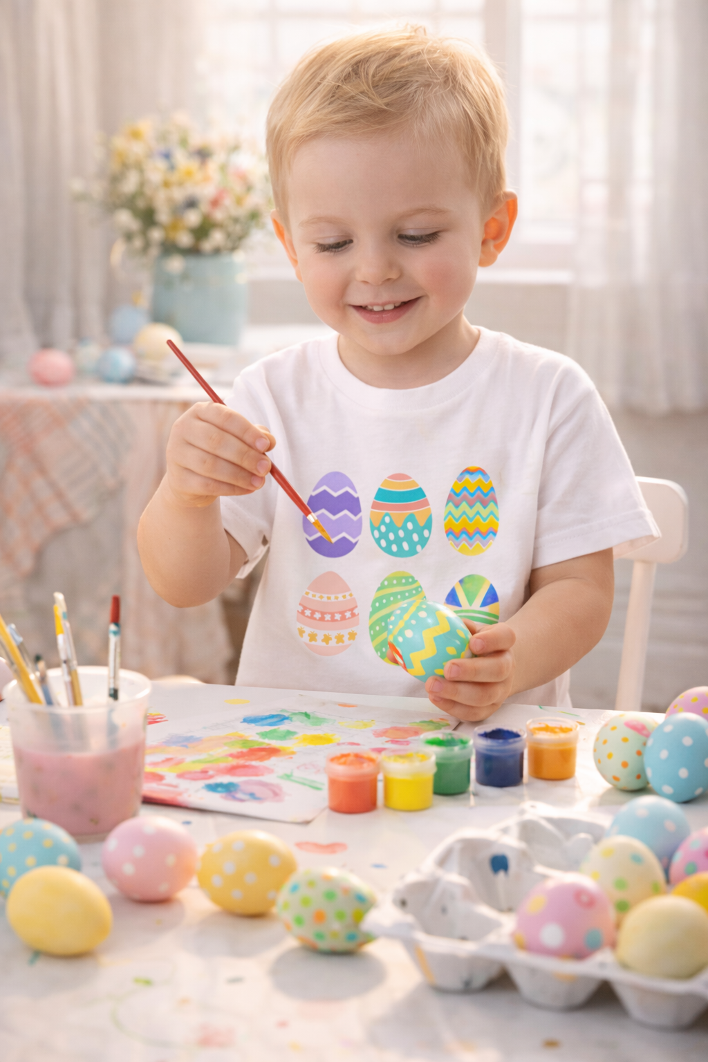 Colorful Easter Eggs Kids Shirt – Easter Egg Hunt Tee, Toddler Easter Outfit, Spring Kids T-Shirt, Cute Easter Gift for Kids