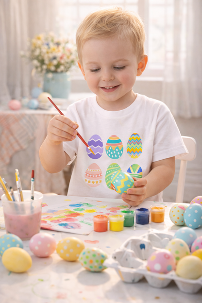 Colorful Easter Eggs Kids Shirt – Easter Egg Hunt Tee, Toddler Easter Outfit, Spring Kids T-Shirt, Cute Easter Gift for Kids