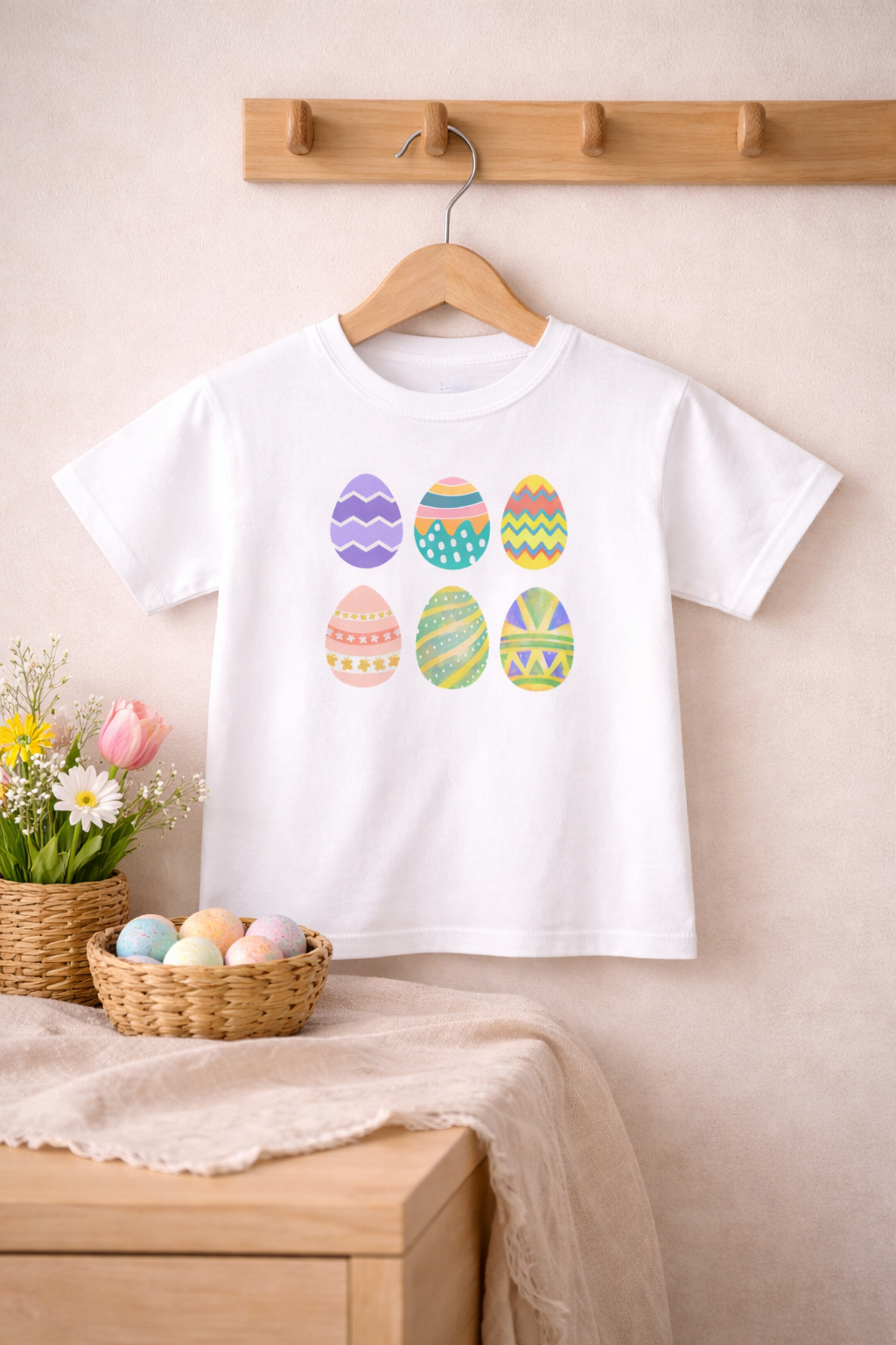 Colorful Easter Eggs Kids Shirt – Easter Egg Hunt Tee, Toddler Easter Outfit, Spring Kids T-Shirt, Cute Easter Gift for Kids