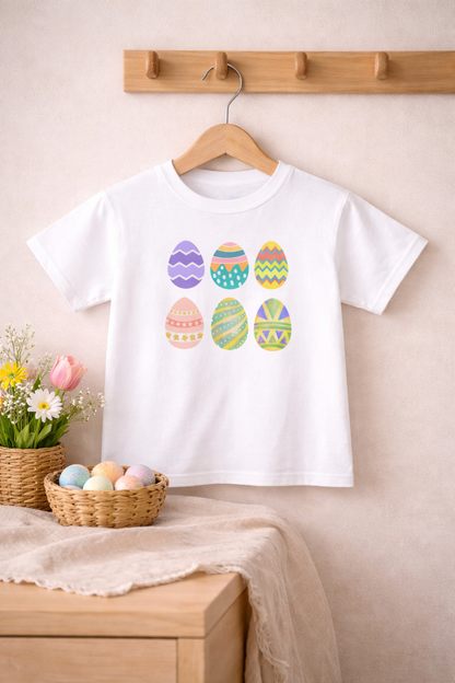 Colorful Easter Eggs Kids Shirt – Easter Egg Hunt Tee, Toddler Easter Outfit, Spring Kids T-Shirt, Cute Easter Gift for Kids