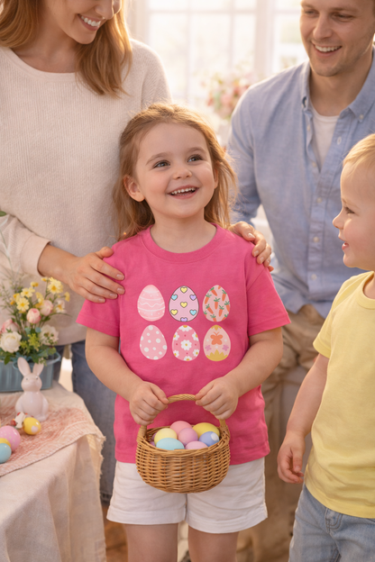 Easter Eggs Kids Shirt – Cute Easter Egg Hunt Tee, Toddler Easter Outfit, Spring Kids T-Shirt, Pastel Easter Gift for Kids