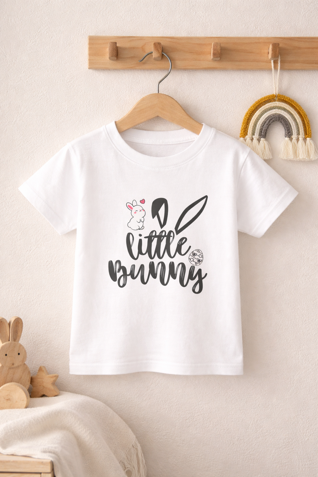Little Bunny Kids Easter Shirt – Cute Bunny Ears Tee, Toddler Easter Outfit, Easter Egg Hunt Shirt, Spring Kids Graphic T-Shirt