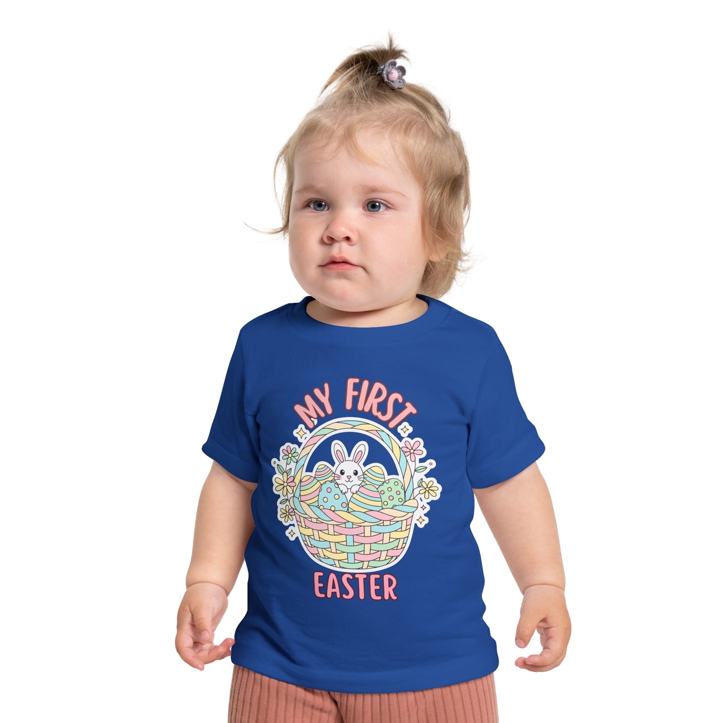 My First Easter Baby Shirt – Bunny Basket Infant Tee, Cute First Easter Outfit, Spring Baby Clothes