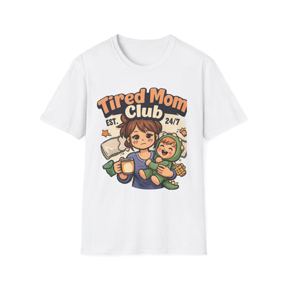 Tired Mom Club T-Shirt – Soft Mom Life Tee for Coffee-Powered Moms