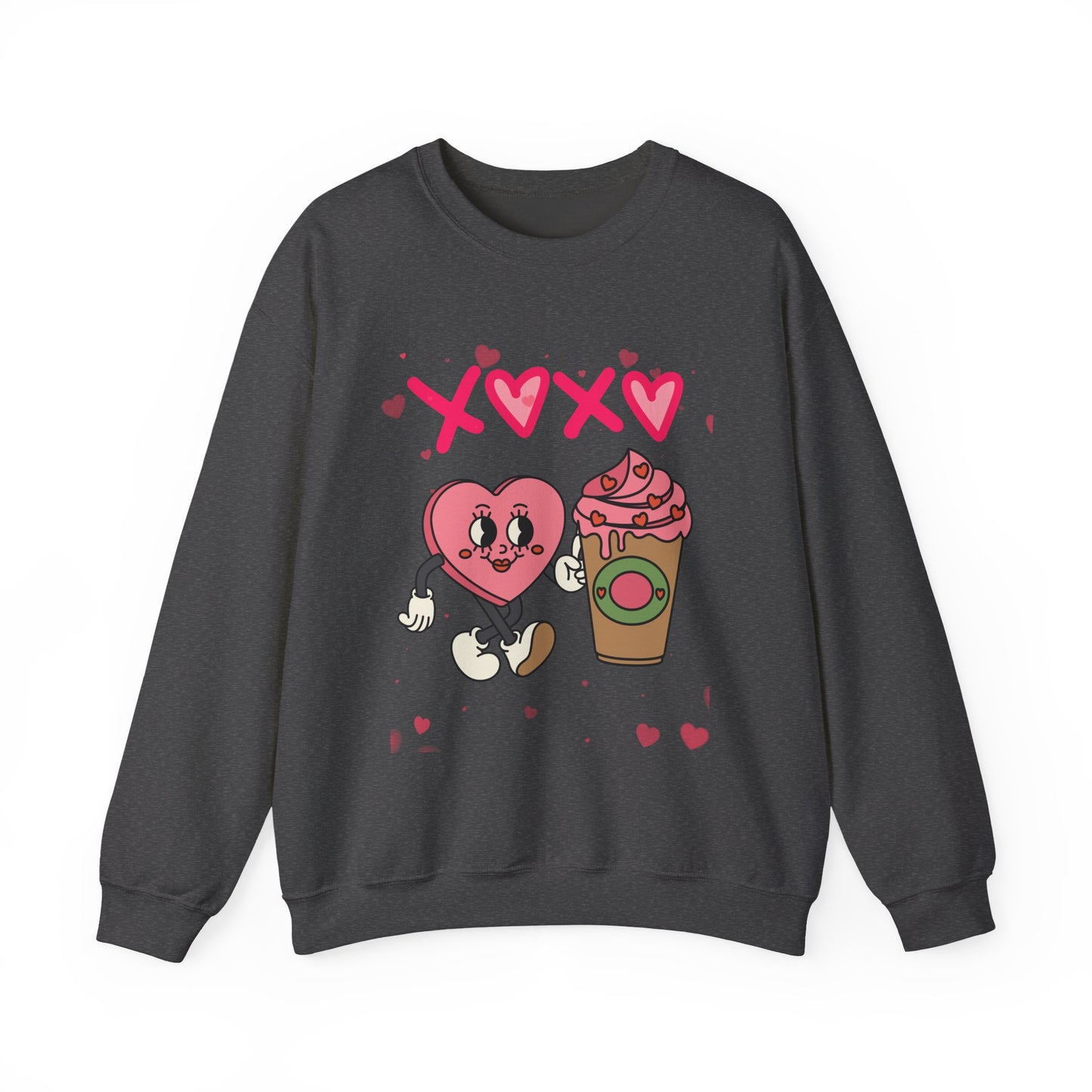 Fuel Your Heart: The Retro "XOXO" Coffee Lover’s Sweatshirt